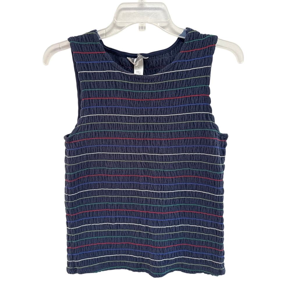 Christopher & Banks Medium Nautical Vintage Striped Stretchy Sleeveless Top